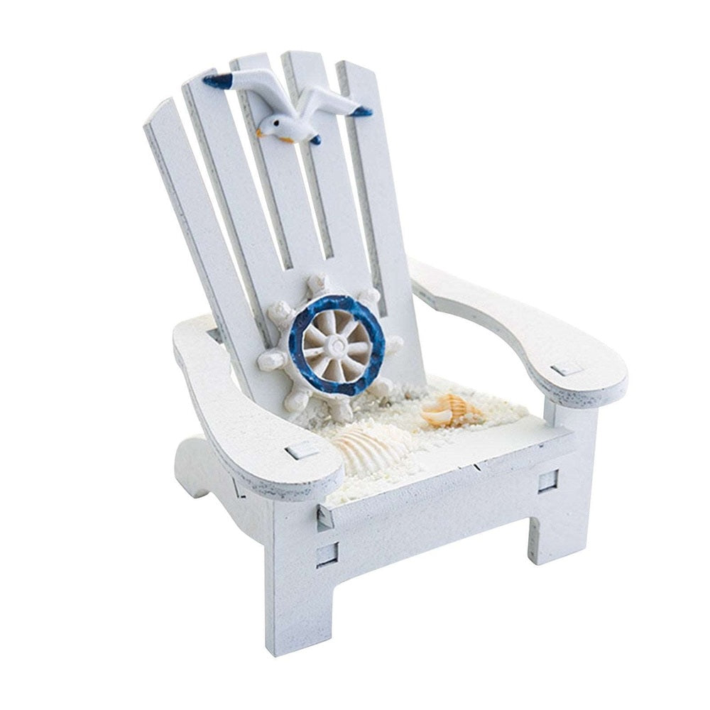 Beach Chair Home Decoration Creative Cute Ocean Beach Chair Ornament Wooden Craft Mini Miniature Kids Toy Decoración Hogar Style Your Walls China C